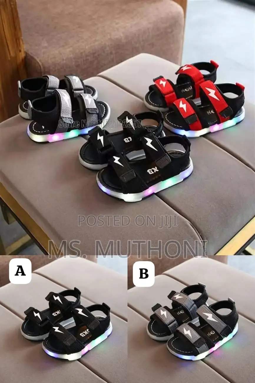 Boys Open Led Shoes Black/Grey