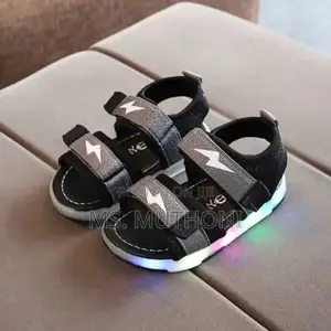 Boys Open Led Shoes Black/Grey