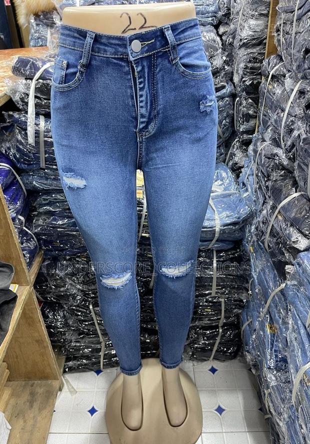 High Class Ladies Ripped Denim Trousers