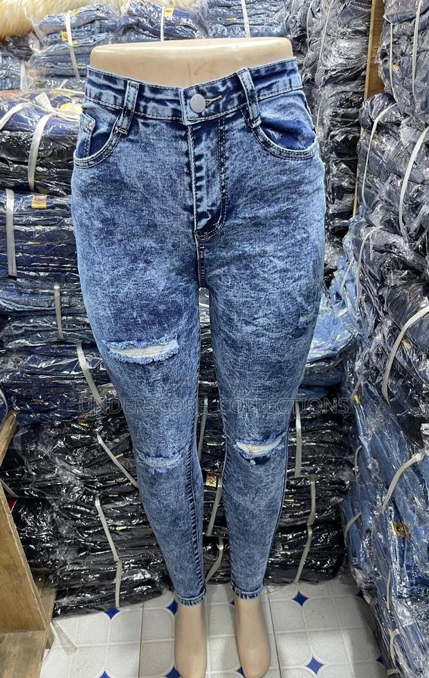High Class Ladies Ripped Denim Trousers - thumbnail 2