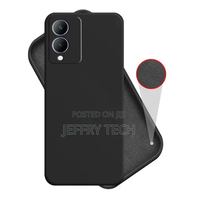Shock Proof Rubberised Back Case Cover for Vivo Y17s-Black