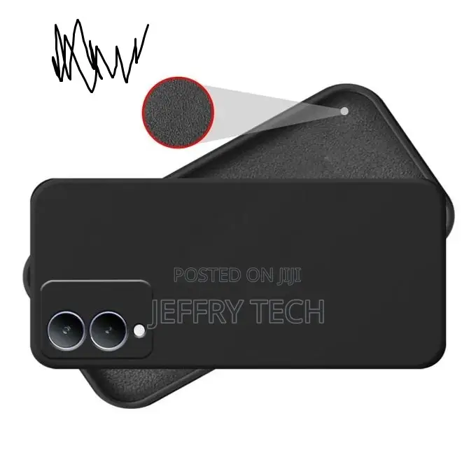 Shock Proof Rubberised Back Case Cover for Vivo Y17s-Black