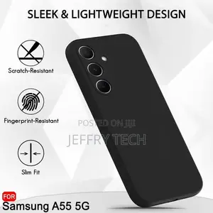NEXZONE Back Cover for SAMSUNG Galaxy A55 5G (Black Silicon