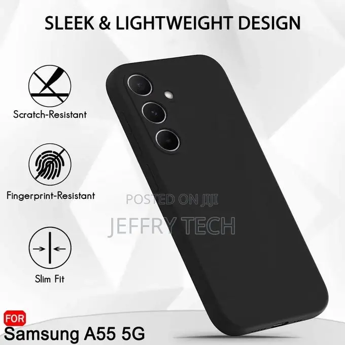 NEXZONE Back Cover for SAMSUNG Galaxy A55 5G (Black Silicon