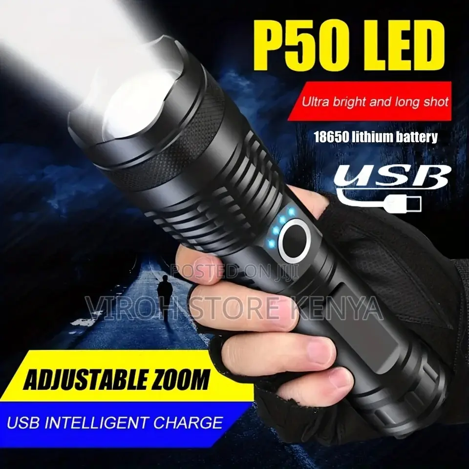 Rechargeable Security Flashlight Torch /Zoom - FREE DELIVERY