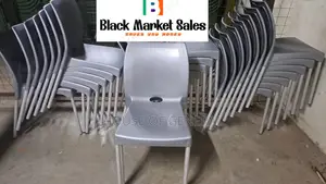 Armless Plastic Chair With Metal Legs