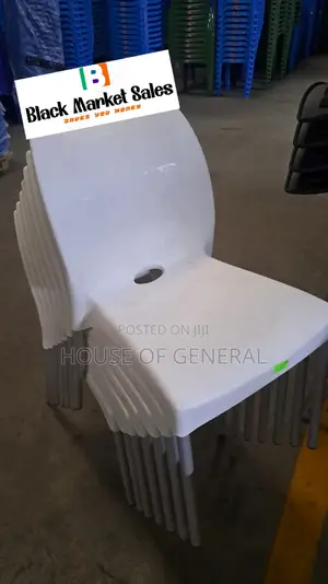 Armless Plastic Chair With Metal Tubing Legs