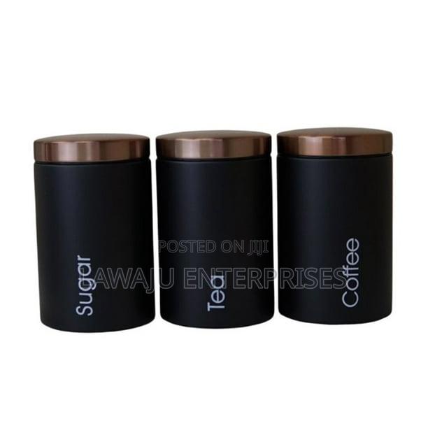 3 in 1 Black Storage Canisters