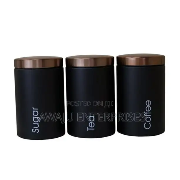 3 in 1 Black Storage Canisters