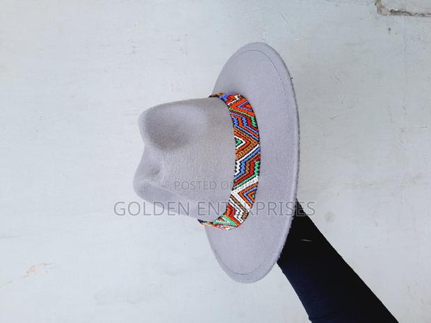 Grey Wide Brim Fedora Hat - thumbnail 2