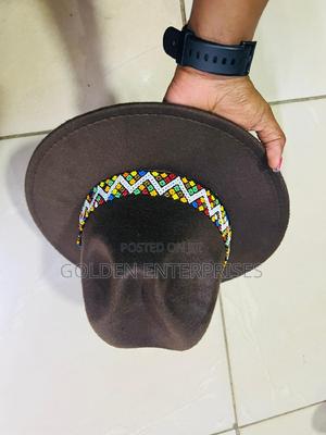 Black Wide Brim Beaded Fedora Hat - thumbnail 2