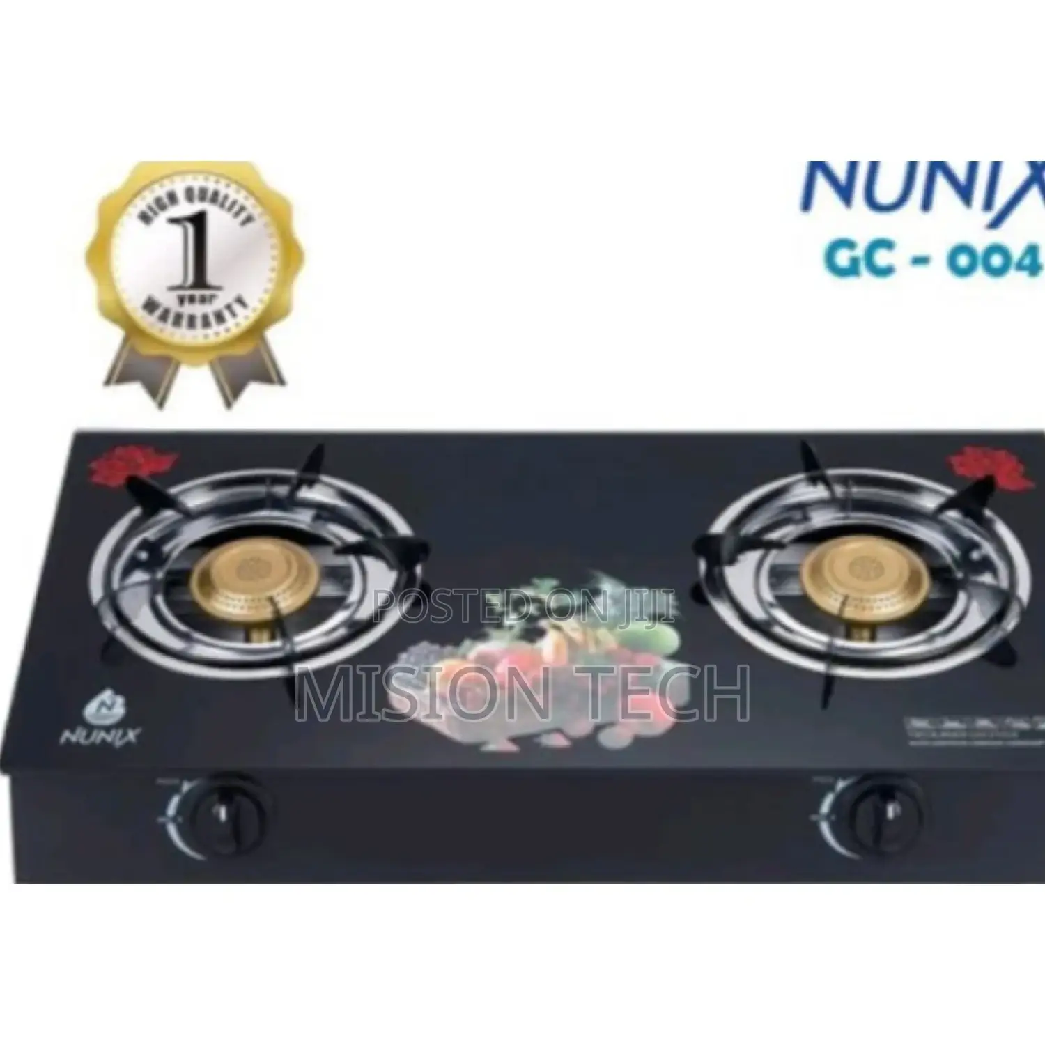Nunix 2 Burner Glass Top Cooker