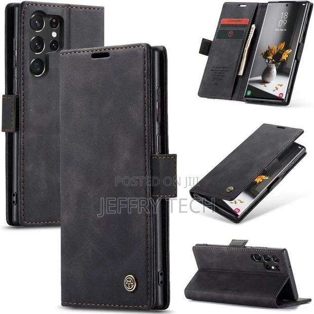 Wallet Case Cover for Samsung Galaxy S23 Ultra (Purple, Cas