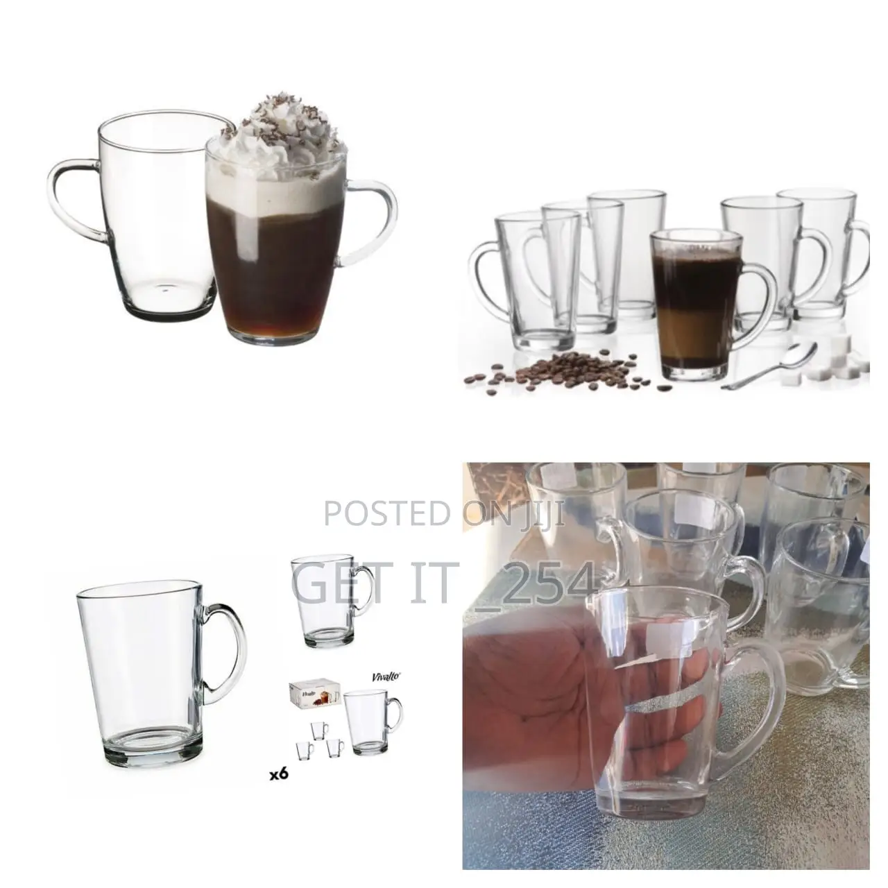 *6pc Glass Tea/Coffee Cup Set*Sizes:* 215ml