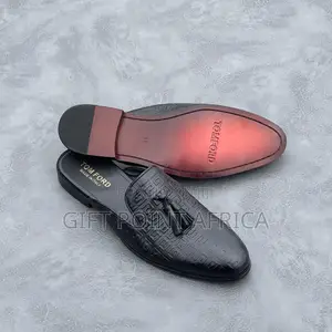 Black Mules Leather Mens Shoes