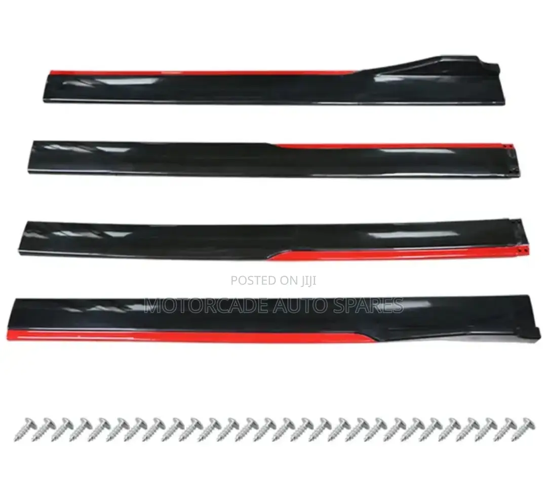 Universal Bumper Side Skirts Black Red