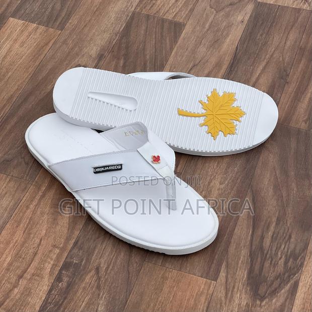 White Leather Sandals for Men - thumbnail 2