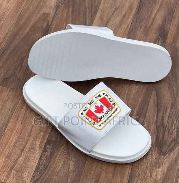 White Dsquared Slides for Men - main view