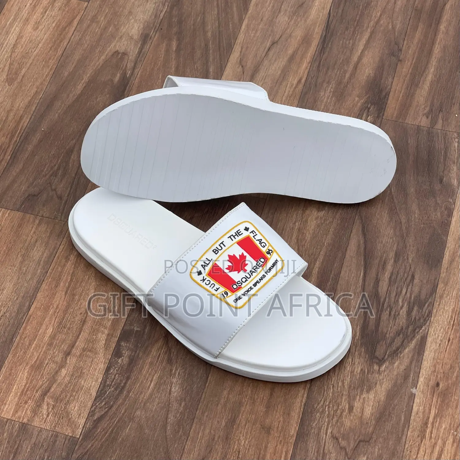 White Dsquared Slides for Men