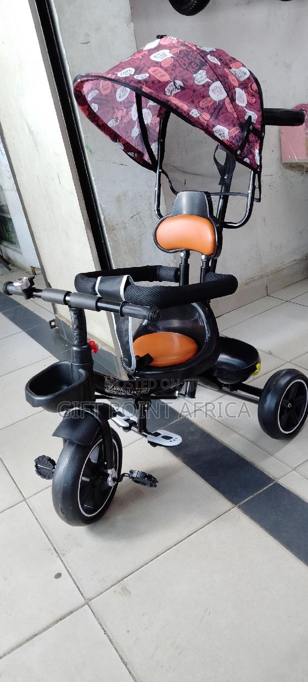 Kids Push Hand Tricycle With a Canopy for Shade - main view
