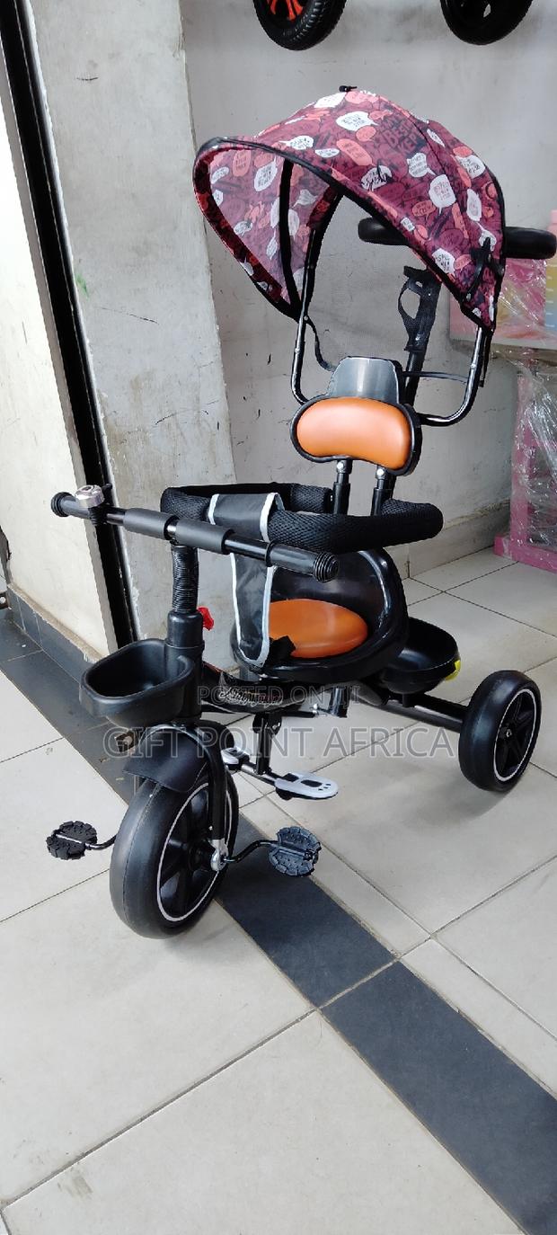 Kids Push Hand Tricycle With a Canopy for Shade - thumbnail 3