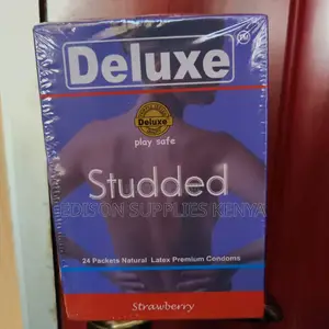 Deluxe Condoms 24 Pack*3s Deluxe Strawberry Studded Condoms