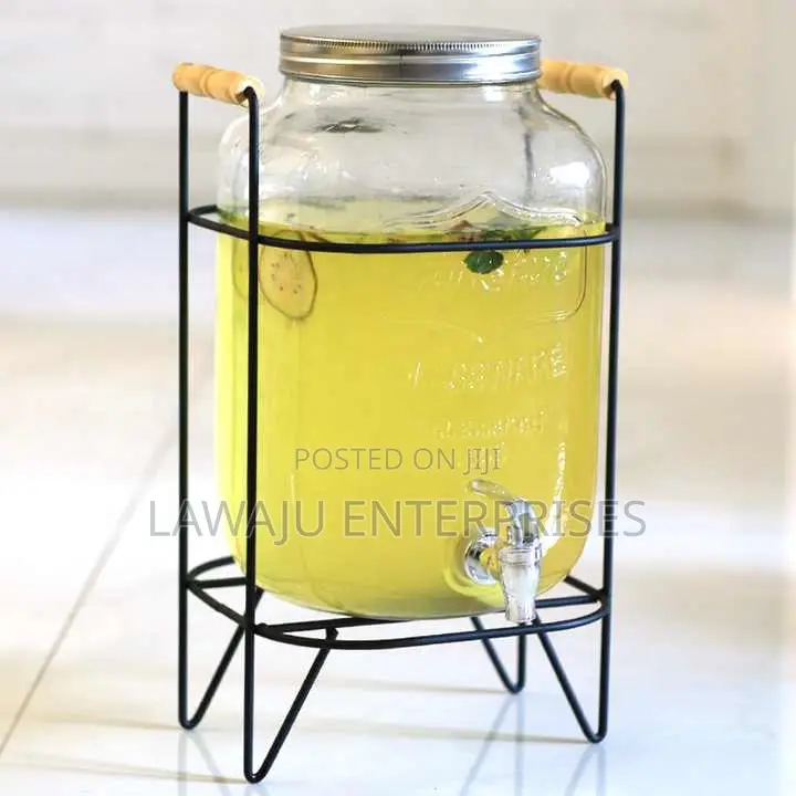 5L Glass Juice Dispenser With Faucet