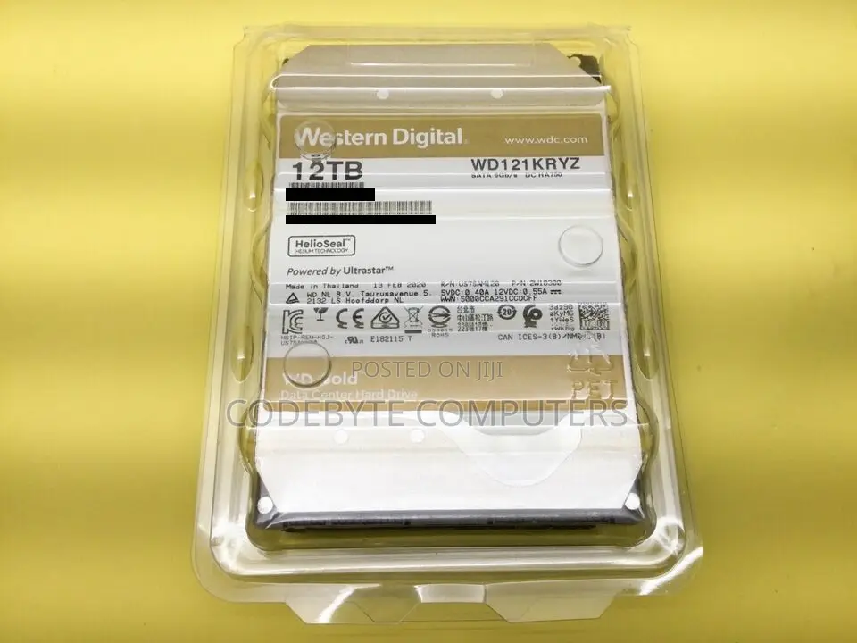 WD Gold Enterprise Class Hard Drive 12TB, 256MB, WD121KRYZ