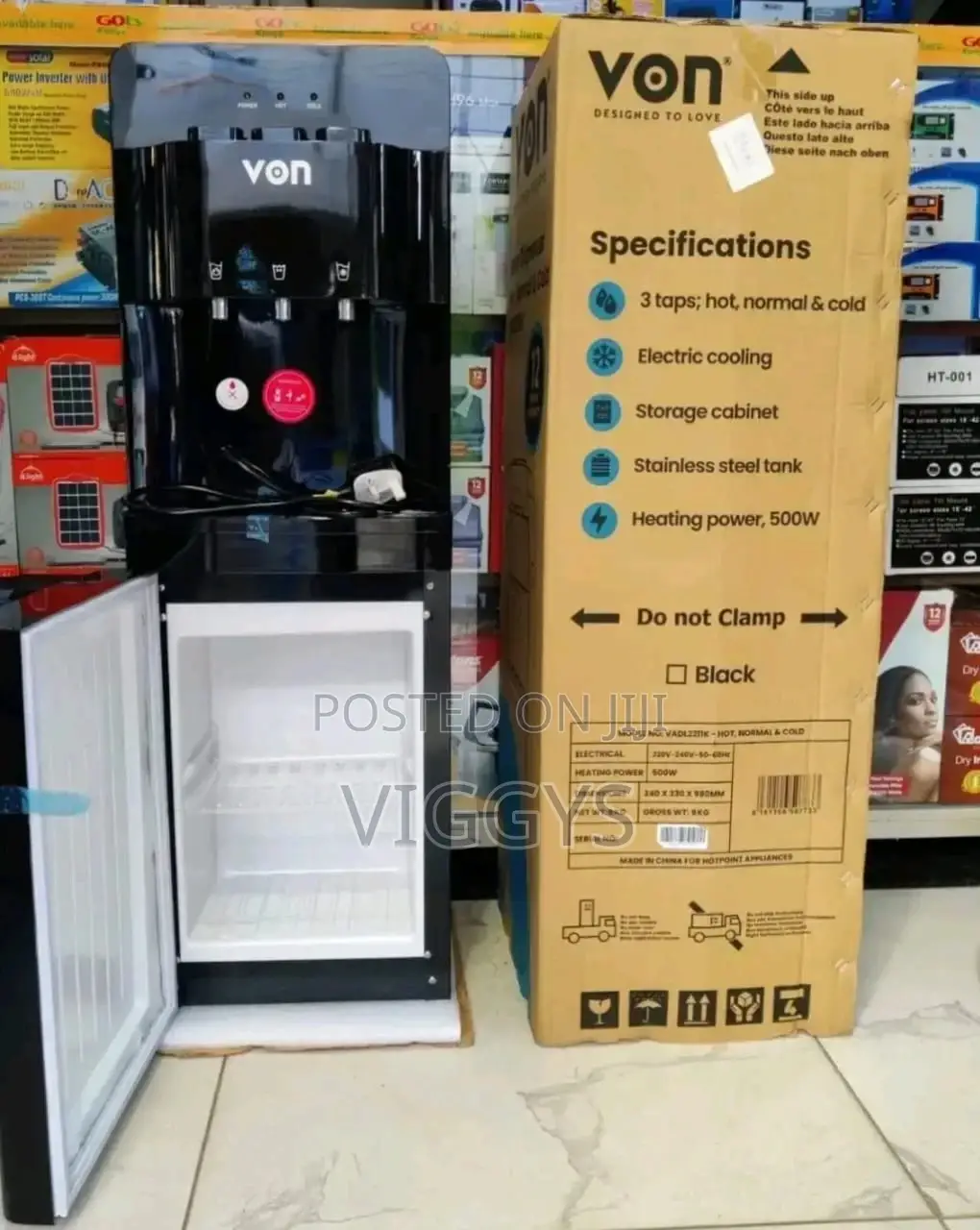 Good Quality Von Black 3 Taps Water Dispenser