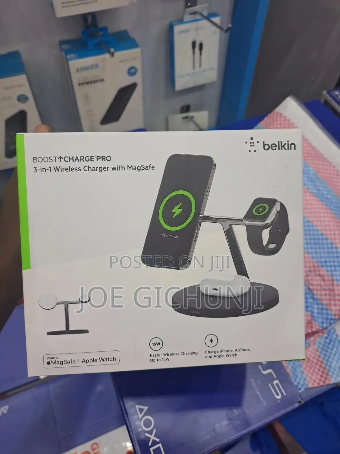 3-in-1 Wireless Charger With Official Magsafe Charging 15W