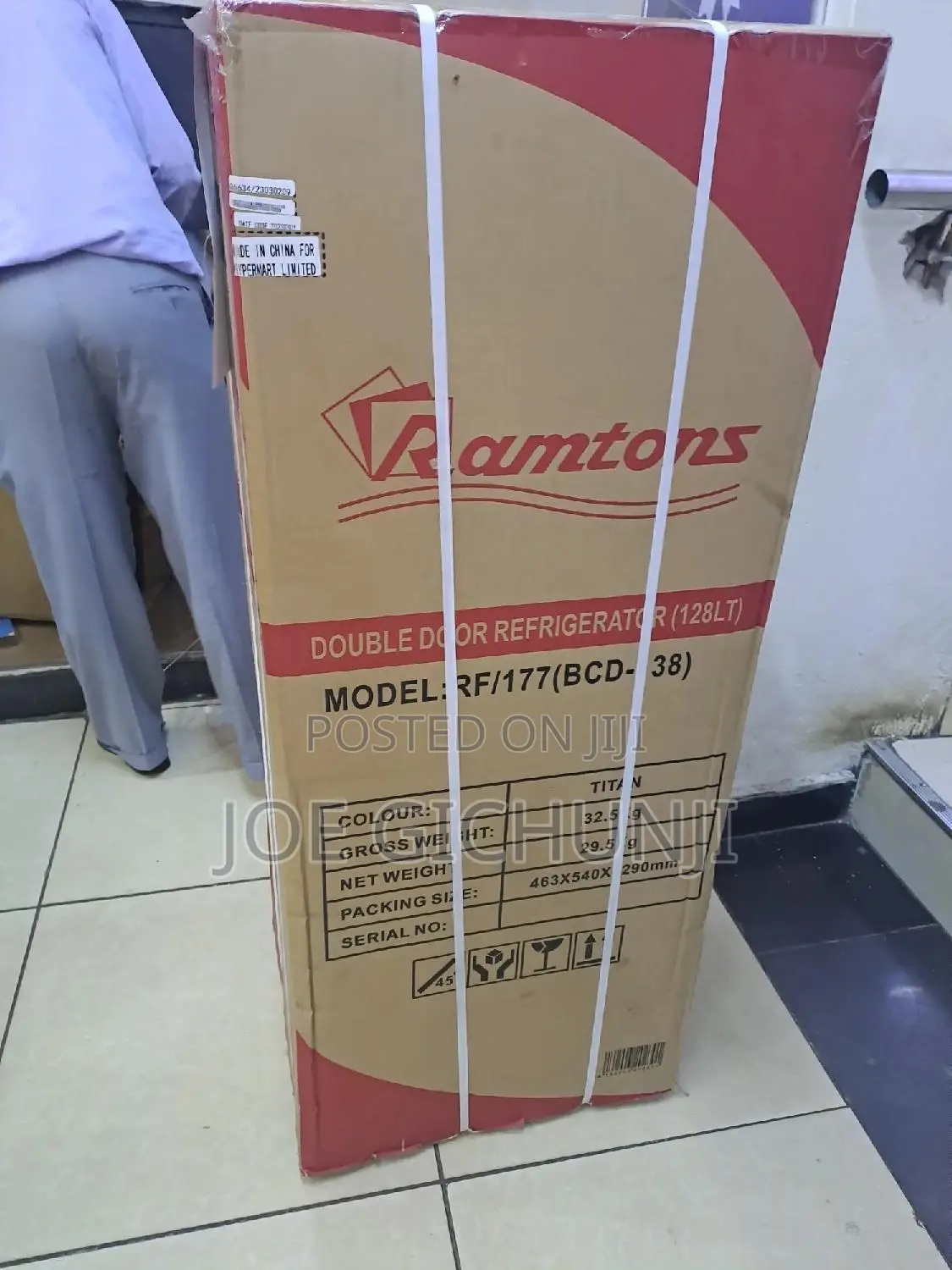 Ramtons 128L 2 Door Direct Cool Fridge, Titan Steel- Rf/177