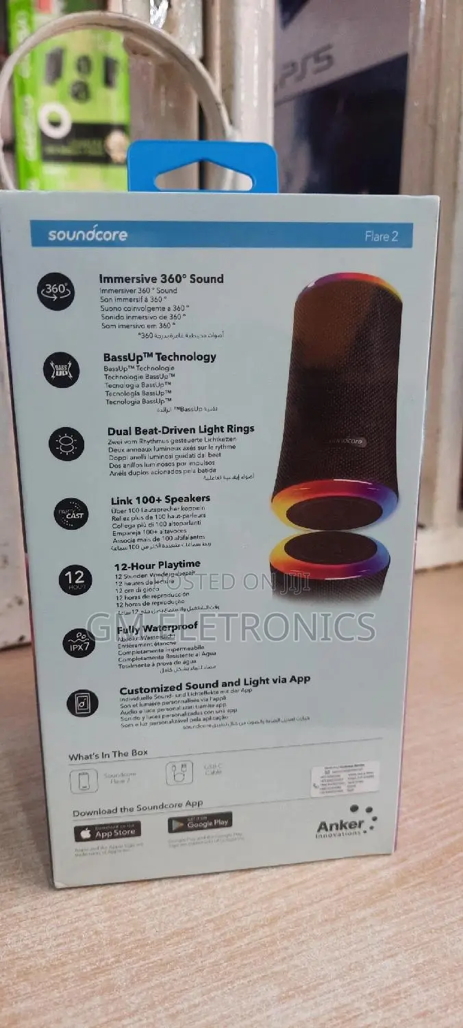 Soundcore Flare 2 – 20w Ipx7 Waterproof Bluetooth Speaker .