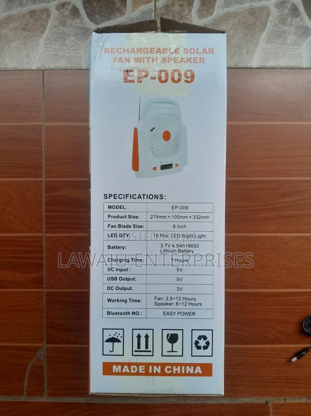 EP-009 Solar Powered Fan With Speaker - thumbnail 2