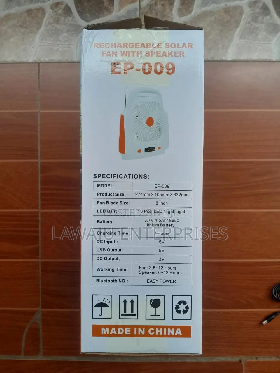 EP-009 Solar Powered Fan With Speaker