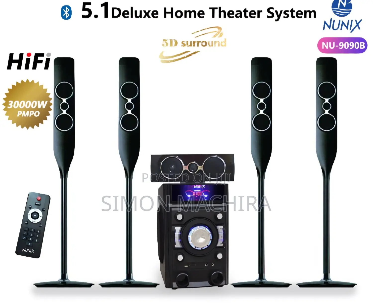 Nunix NU-9090B 5.1 Woofer/Mini Home Theatre Speaker System