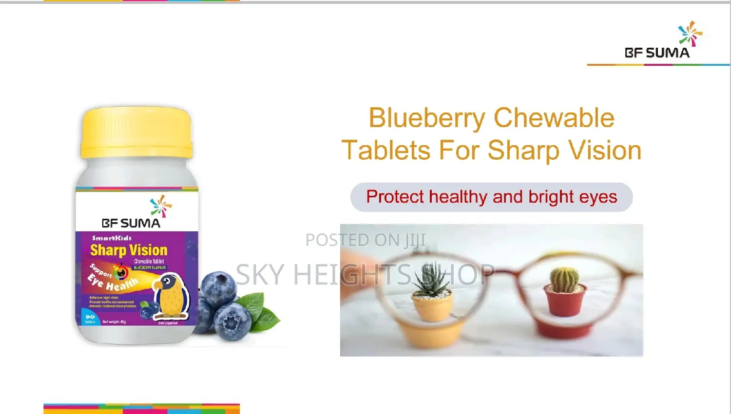 New Smart Kids Blueberry Chewable Tablets For Sharp Vision