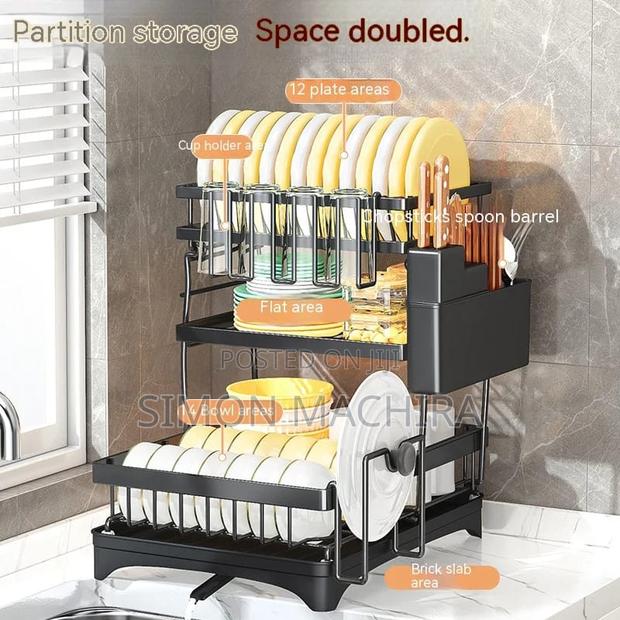 3 Layer Classy Dish Rack. High Quality. - thumbnail 2