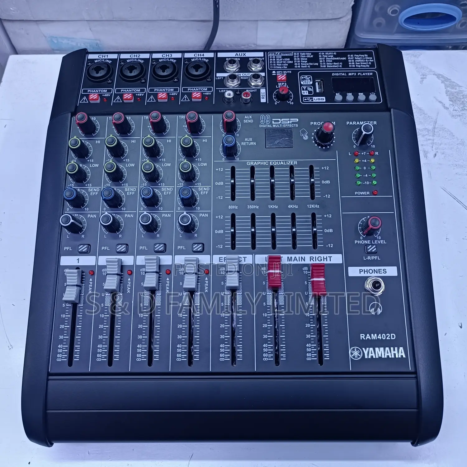 Yamaha 4 Channels Powered Mixer RAM 402 USB