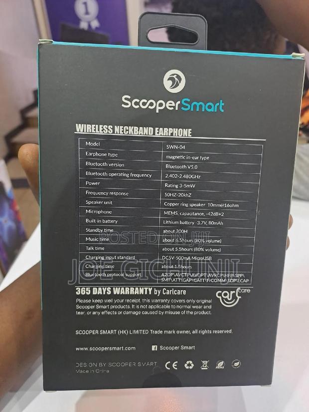 Scooper Smart SWN-04 Bluetooth Neckband Earphone - thumbnail 2