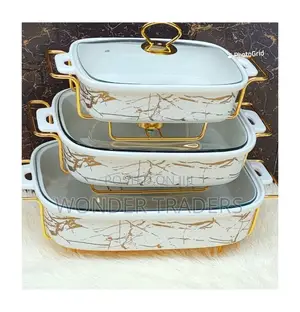 3pcs Ceramic Food Warmers /Serving Bowls /Dishes 3.5 Litres