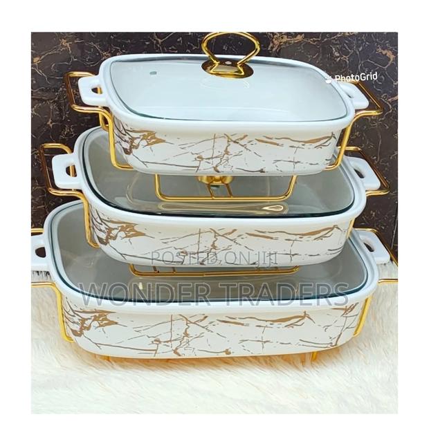 3pcs Ceramic Food Warmers /Serving Bowls /Dishes 3.5 Litres