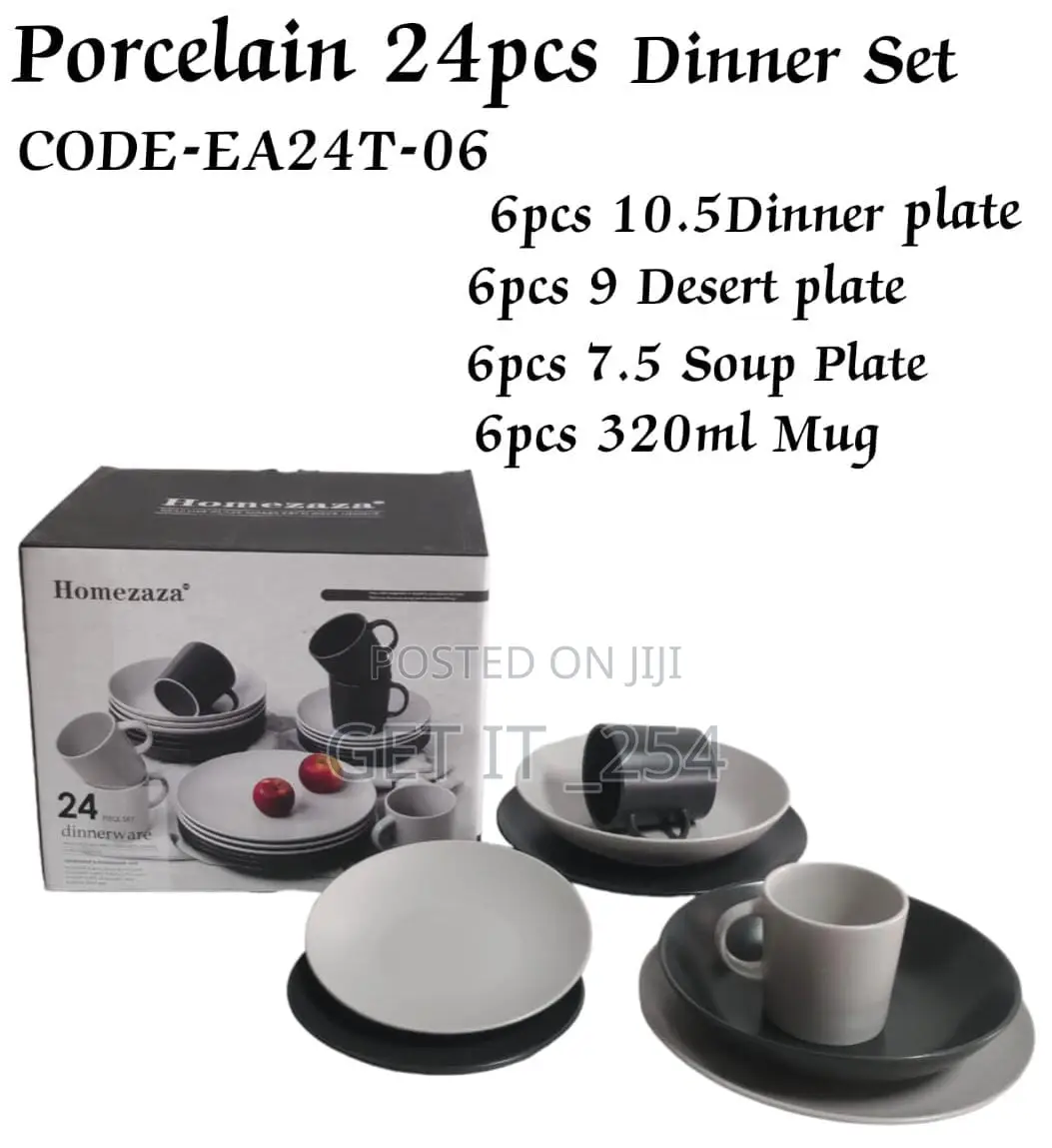 *24pcs Dinner Set*
Comes With;
 10.5inches 6 PCS