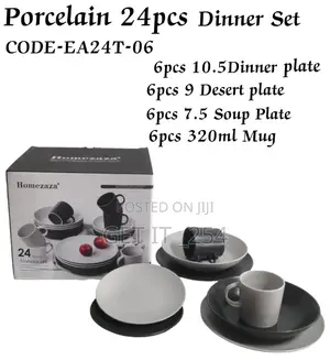 *24pcs Dinner Set*
Comes With;
 10.5inches 6 PCS