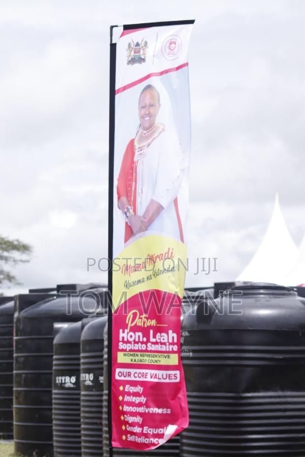 Telescopic Banner Flags, Complete Package - main view