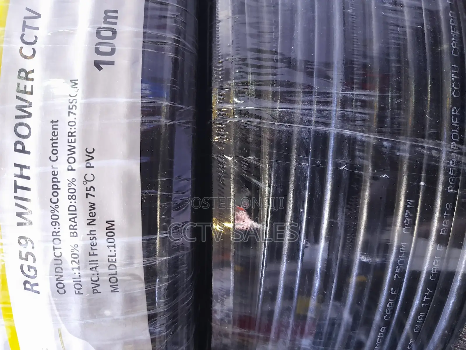 Rg59 CCTV Coaxial Cable 100M Rg 59+2dc CCS Cam Cable