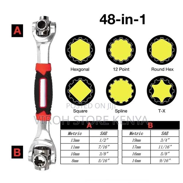 360 Degree 48 in 1 Wrench Tool Ratchet Car Repair Spanner