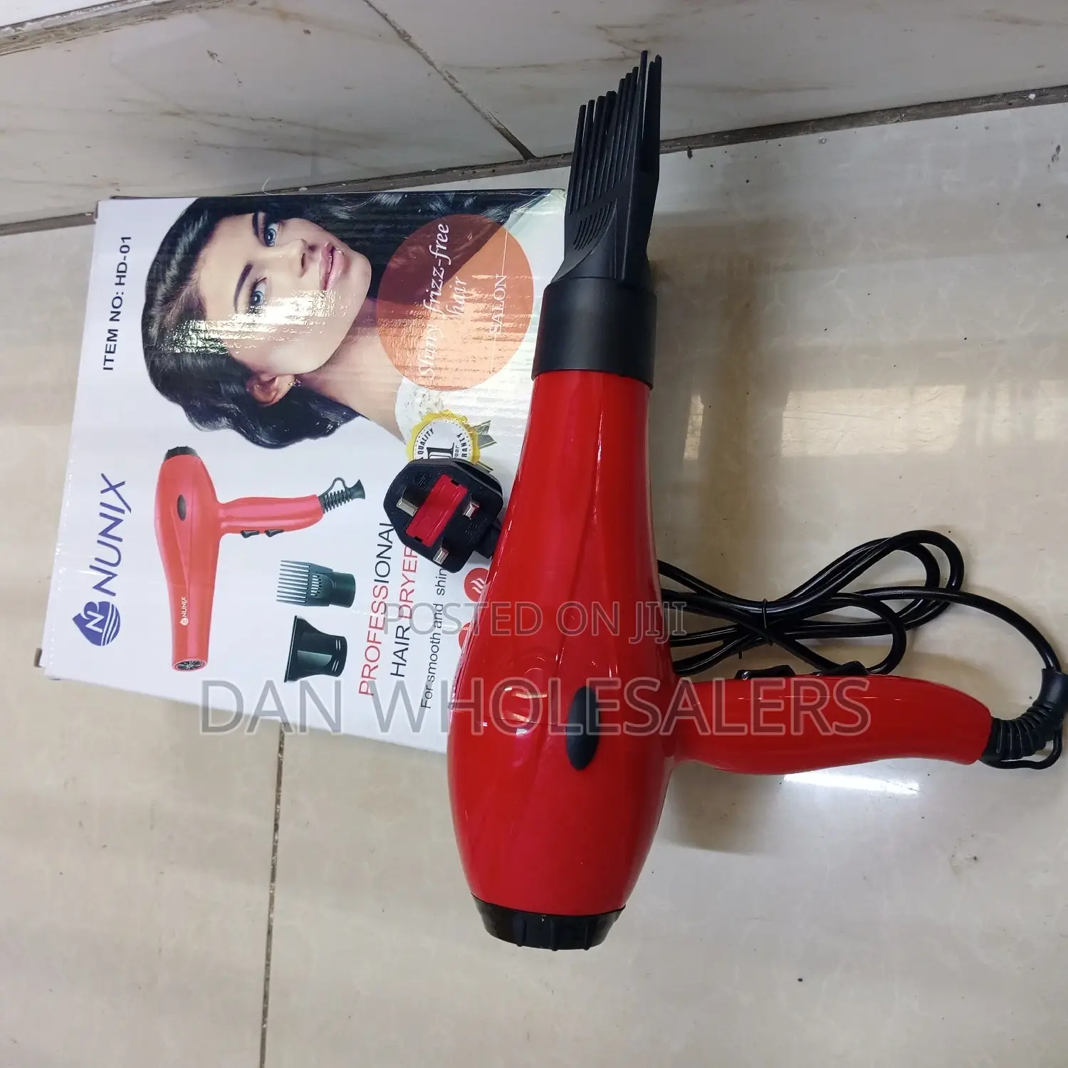 Nunix Blow Dry Hair Dryer - Red - HD01 Brand New