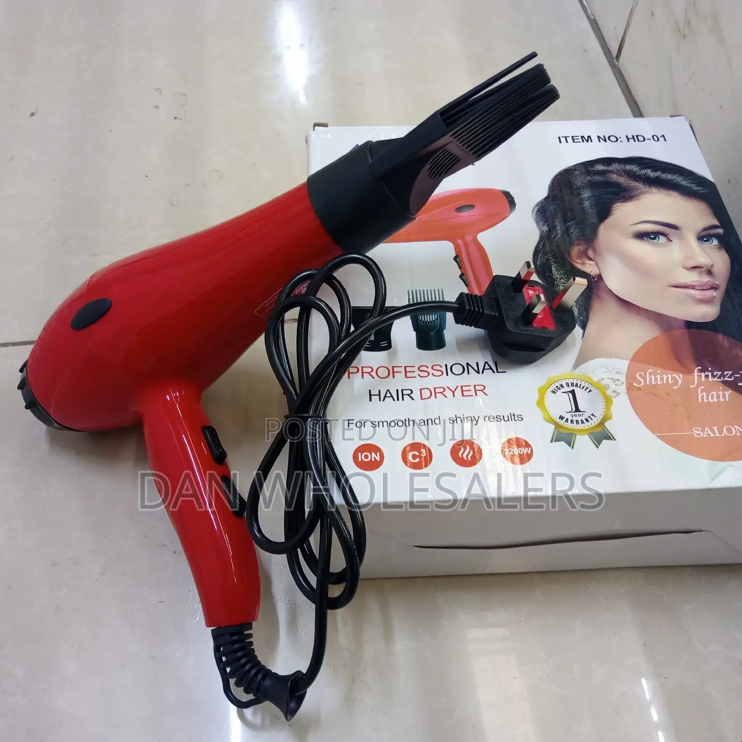 Nunix Blow Dry Hair Dryer - Red - HD01, Newest Ideal