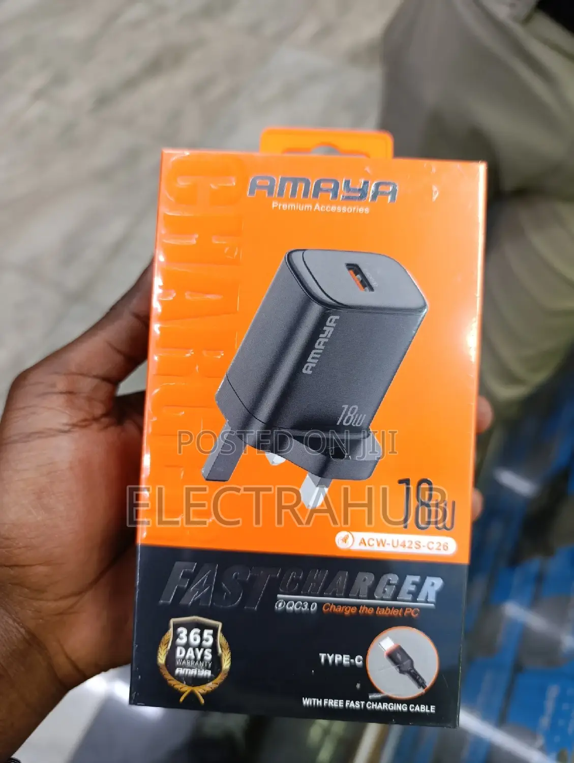 Amaya 18w Fast Charger With a Type C Charging Cable