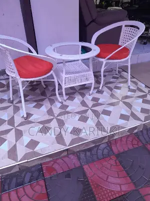 White 2 Seater Outdoor Set With Cushions